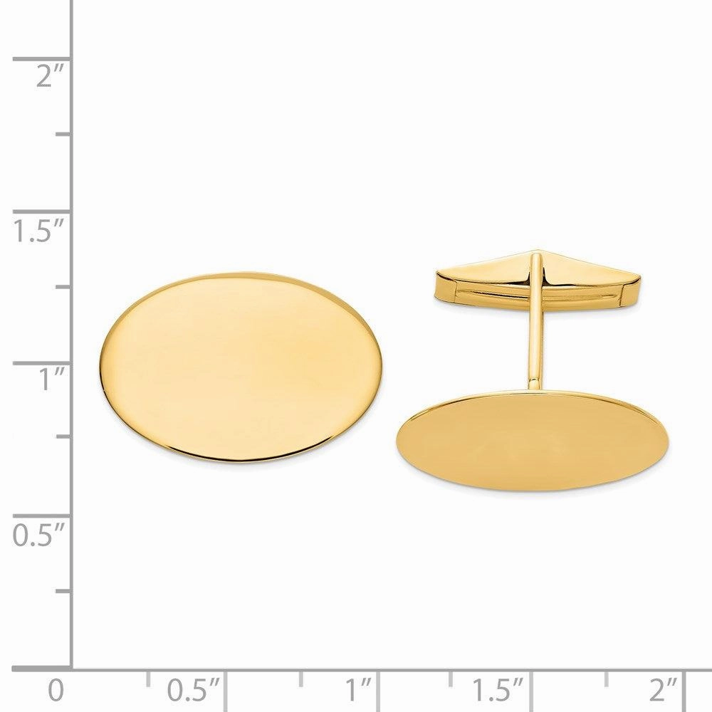 14K Oval Cuff Links