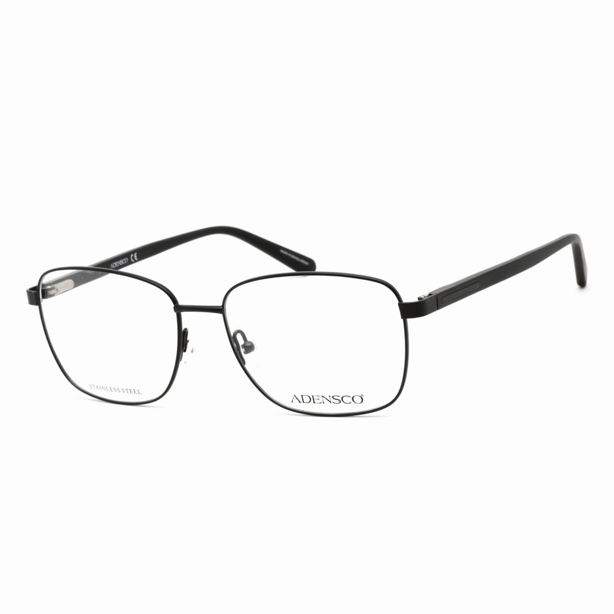 Adensco Men's Eyeglasses - Matte Black Stainless Steel Square Frame | AD 138 0003 00