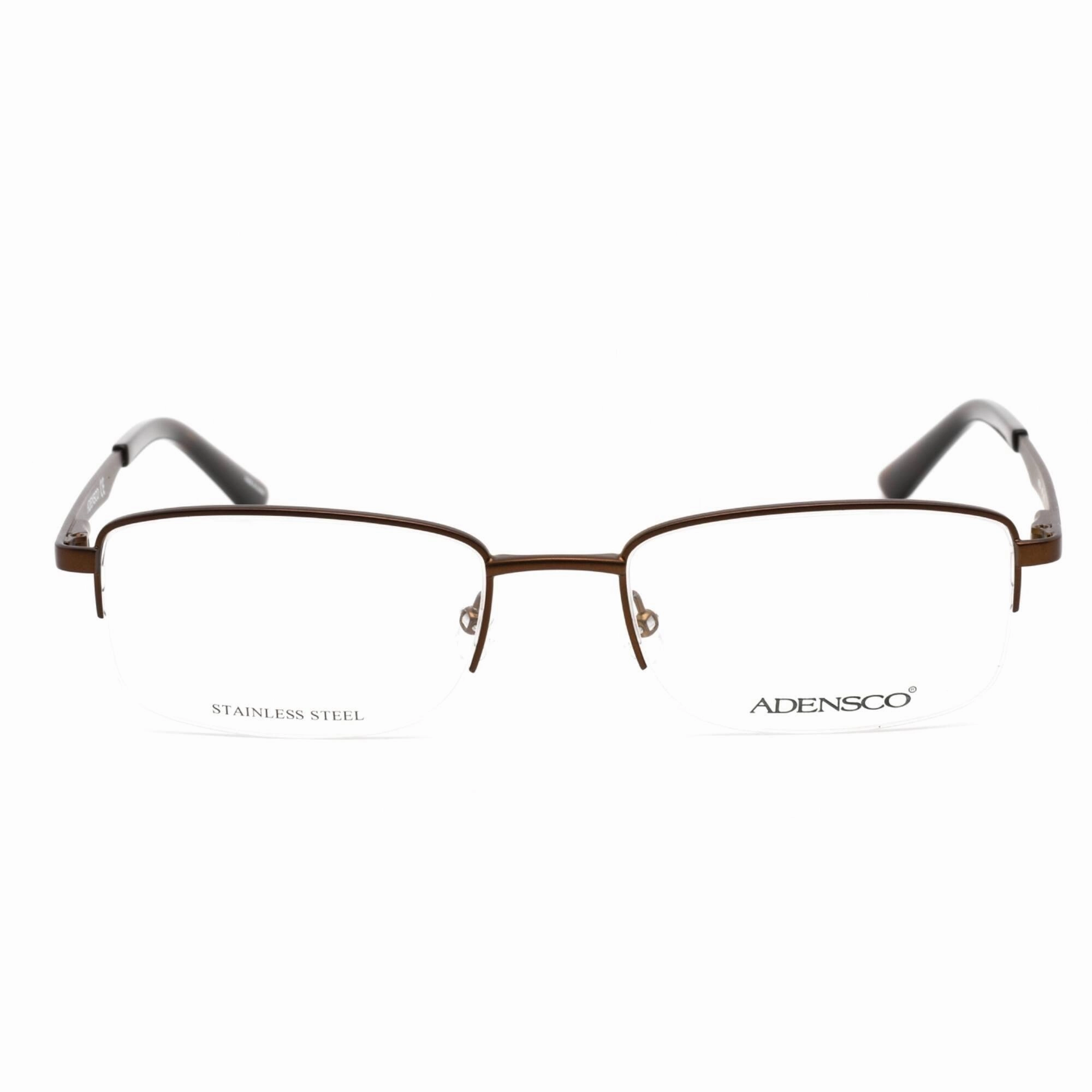 Adensco Men's Eyeglasses - Matte Brown Stainless Steel Rectangular | AD 124 04IN 00