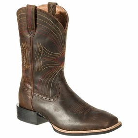 Ariat 10010963-11.5D Sport 11'' Wide Square Toe Western Boots for Men, Size: 11.5M, Distressed Brown
