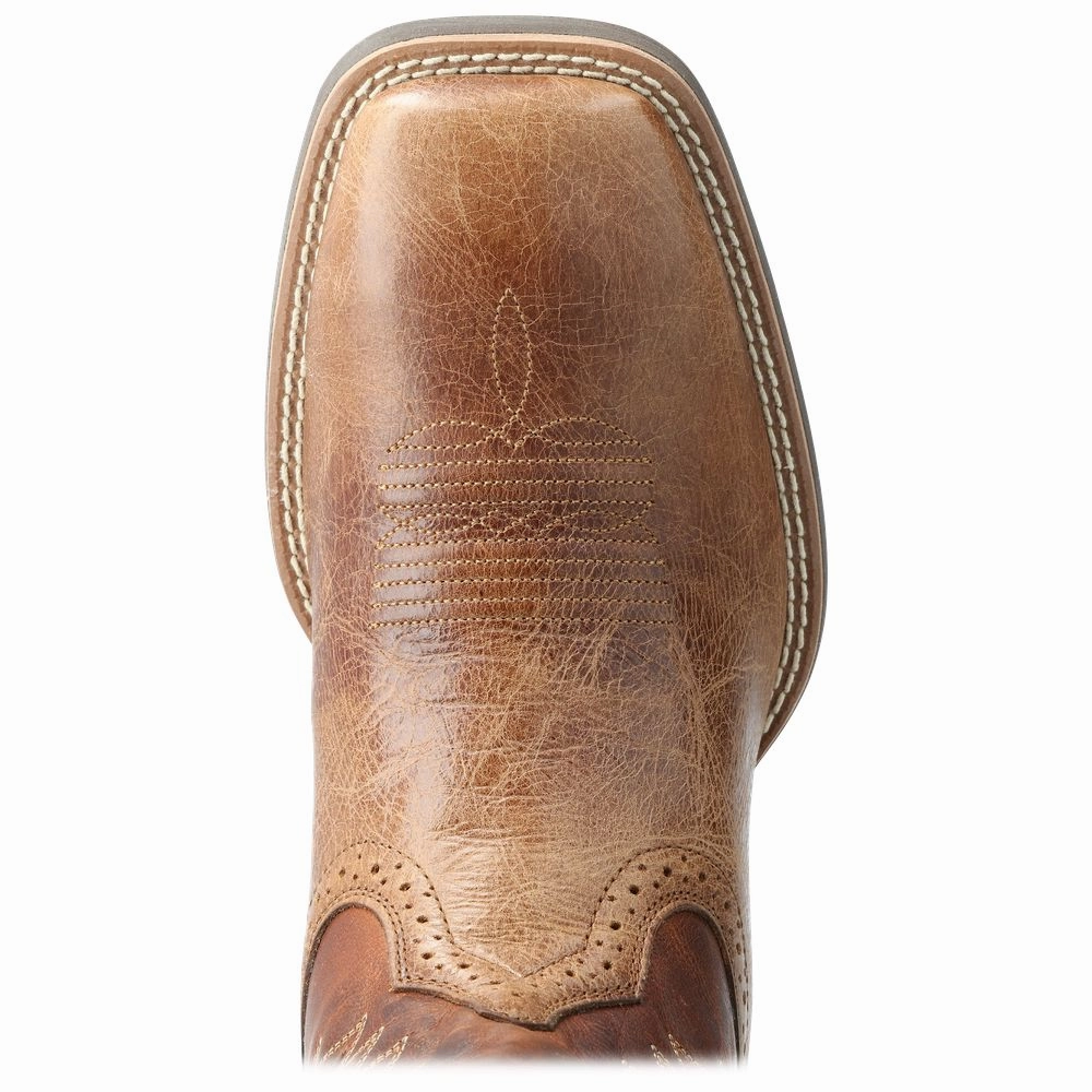 Ariat 10031446 Mens Sport Cool VentTEK Western Boot Dark Tan/Two-Tone Tan 11