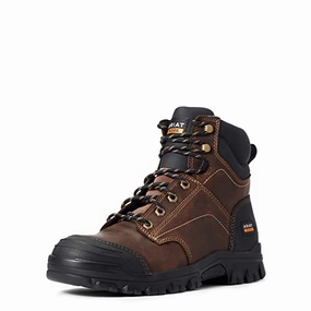 Ariat 10034672 Treadfast 6" Brown Work Boots with All Day Cushioning