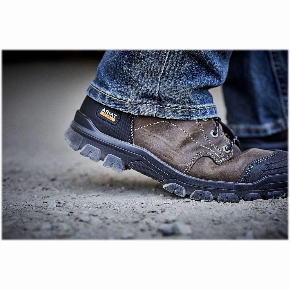 Ariat 10034672 Treadfast 6" Brown Work Boots with All Day Cushioning