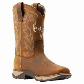 ARIAT 10042593 Anthem Deer Waterproof Western Boots for Ladies - Distressed Brown - 7M