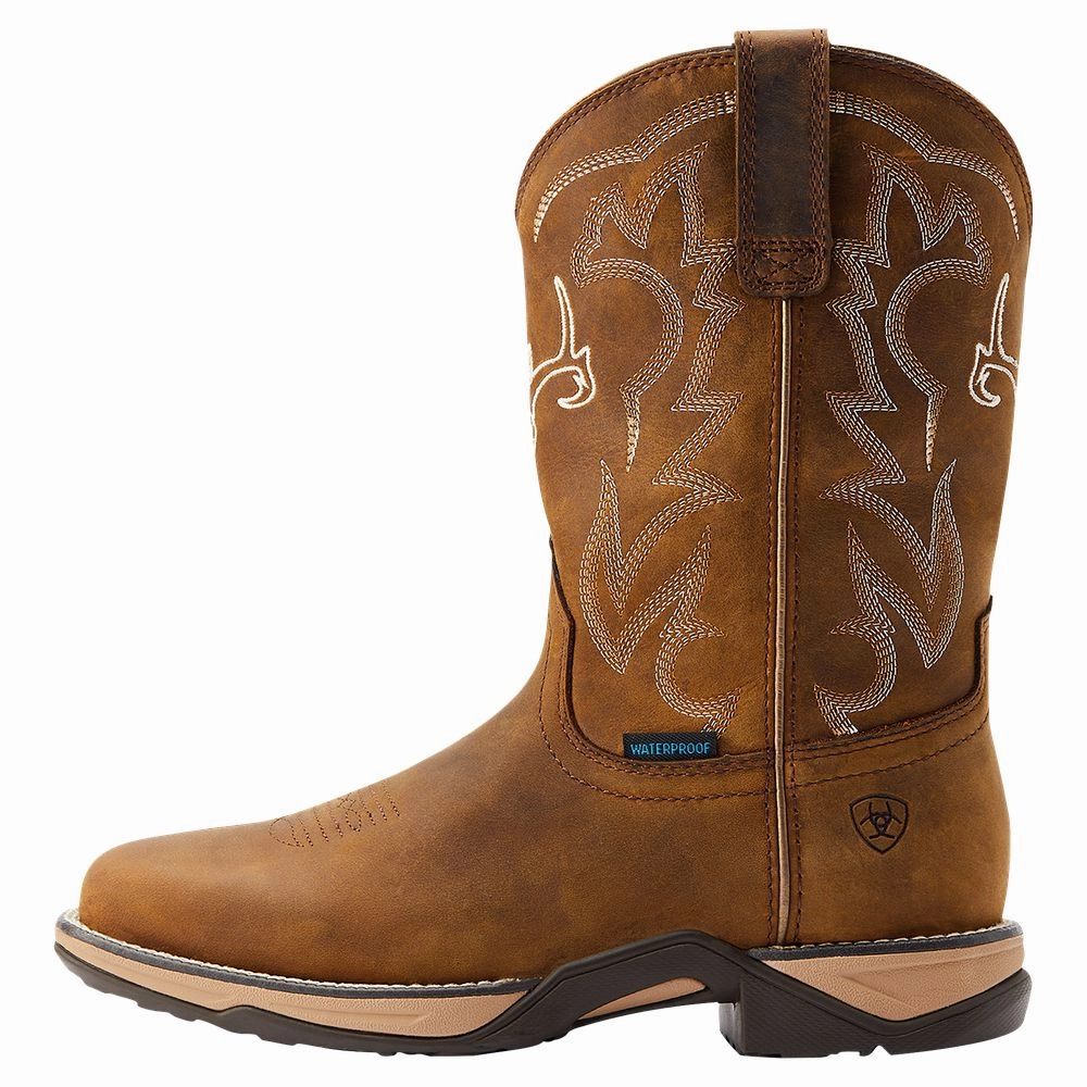 ARIAT 10042593 Anthem Deer Waterproof Western Boots for Ladies - Distressed Brown - 7M