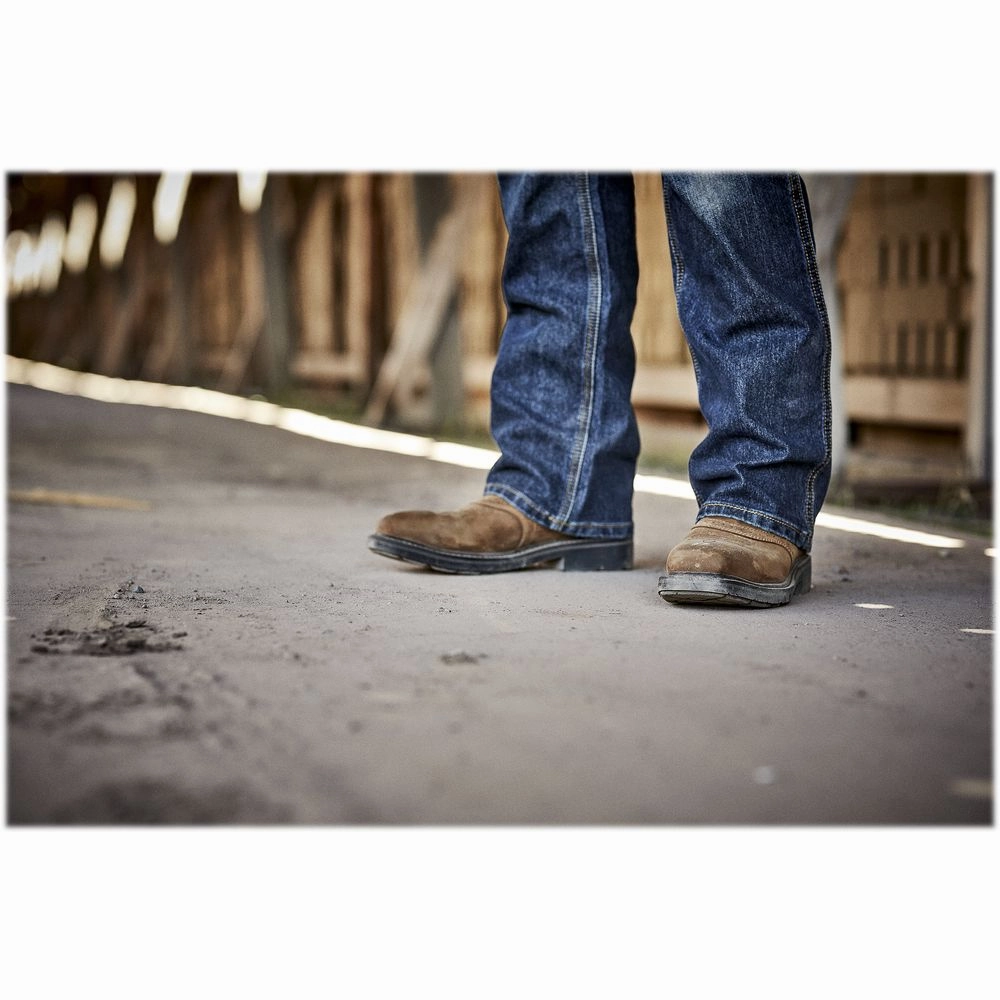 Ariat 16916 Workhog Pull-On Western Boots for Men - Aged Bark/Army Green - 11W