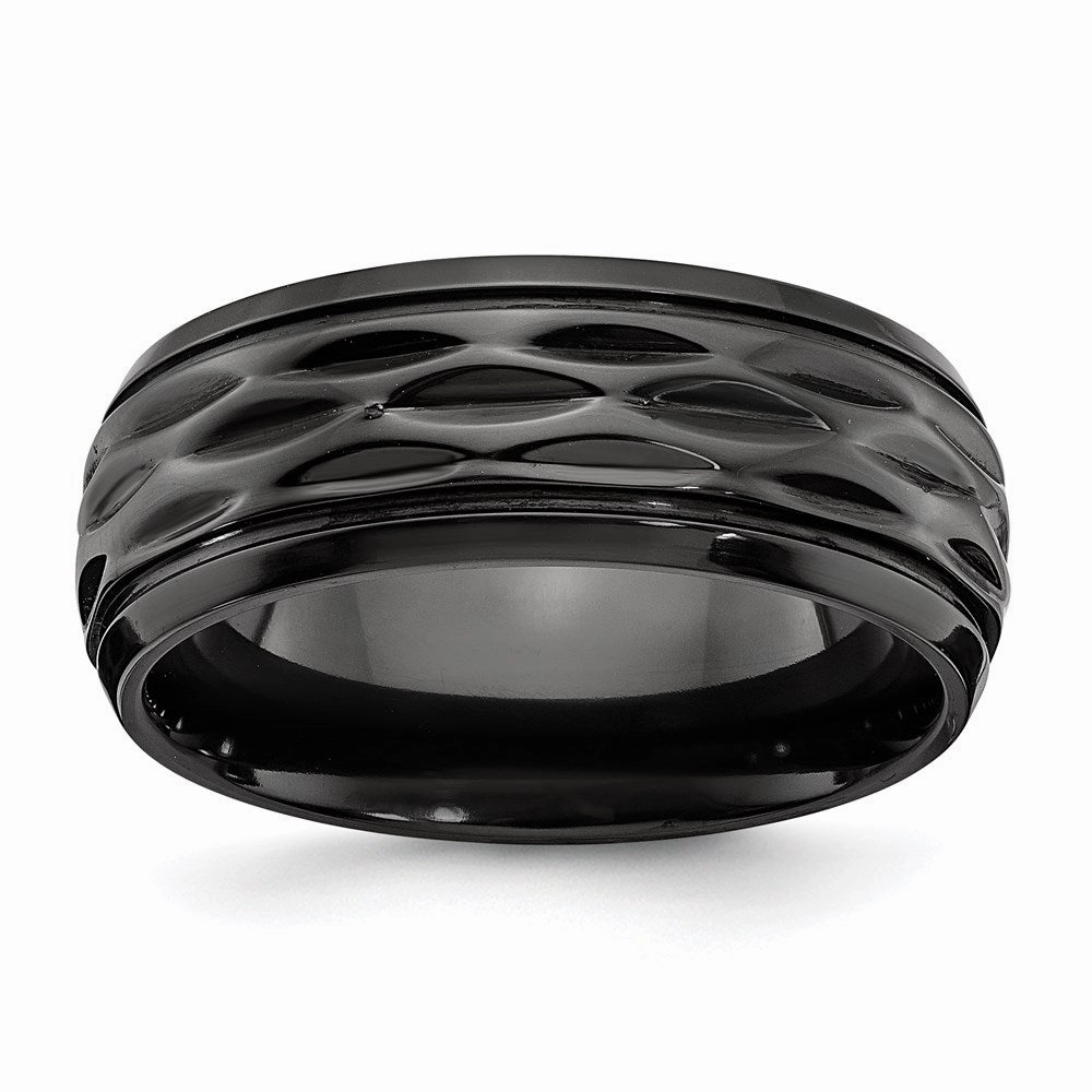 Black Zirconium Polished and D/C 8mm Band | ZCR104