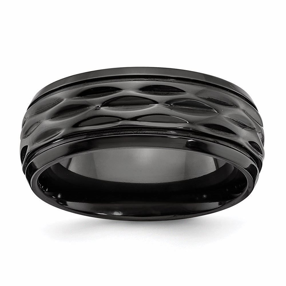 Black Zirconium Polished and D/C 8mm Band | ZCR104