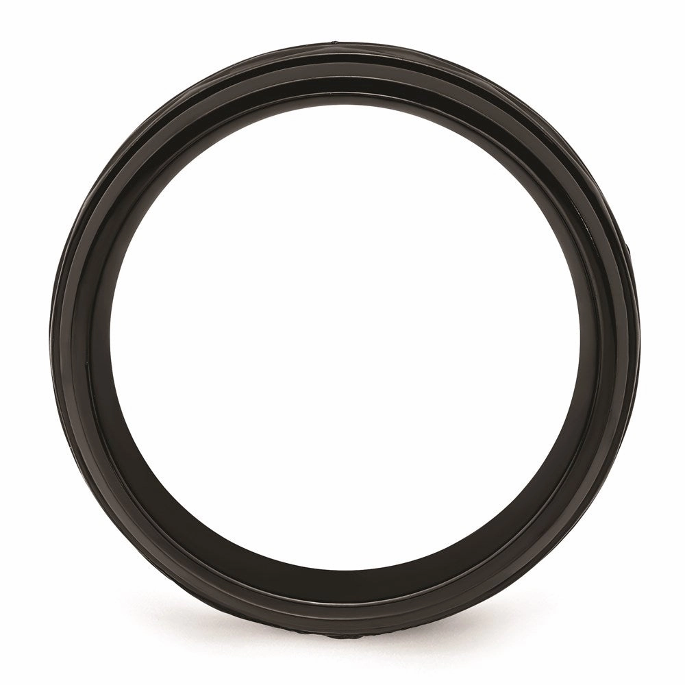 Black Zirconium Polished and D/C 8mm Band | ZCR104