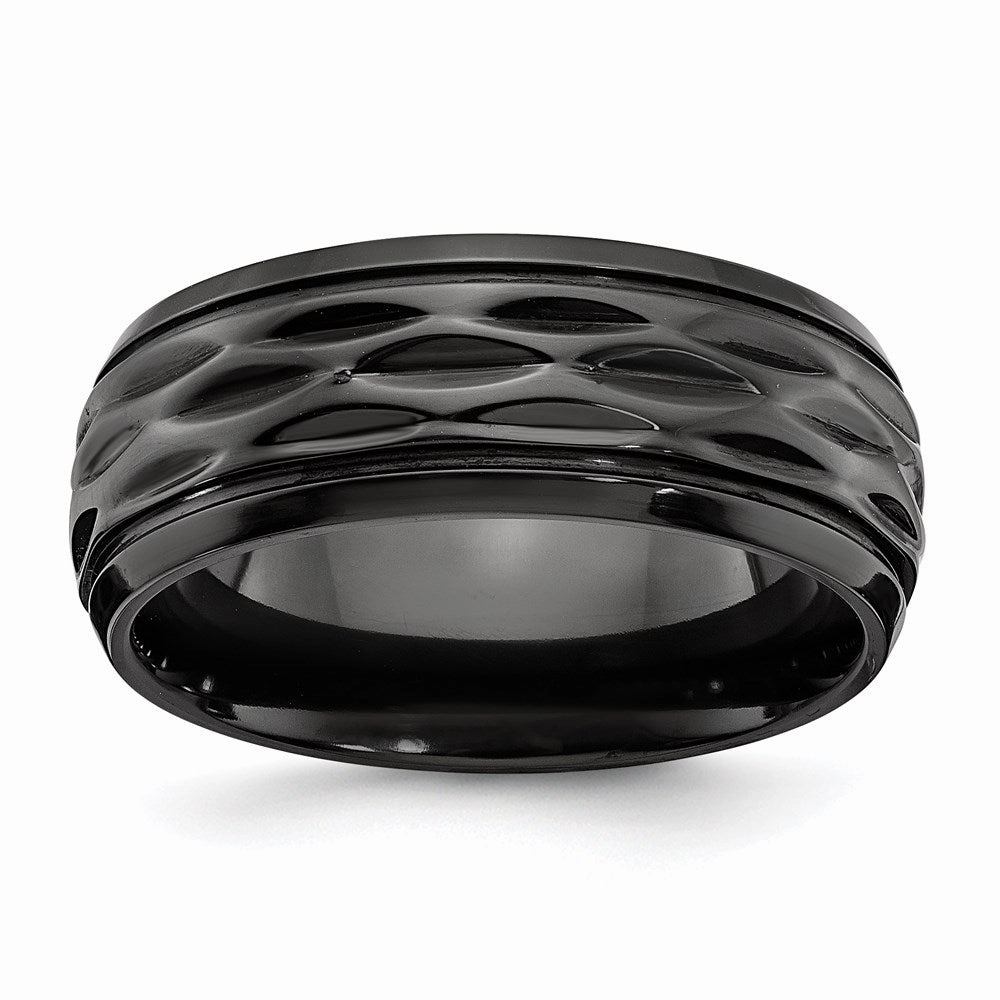 Black Zirconium Polished and D/C 8mm Band | ZCR104