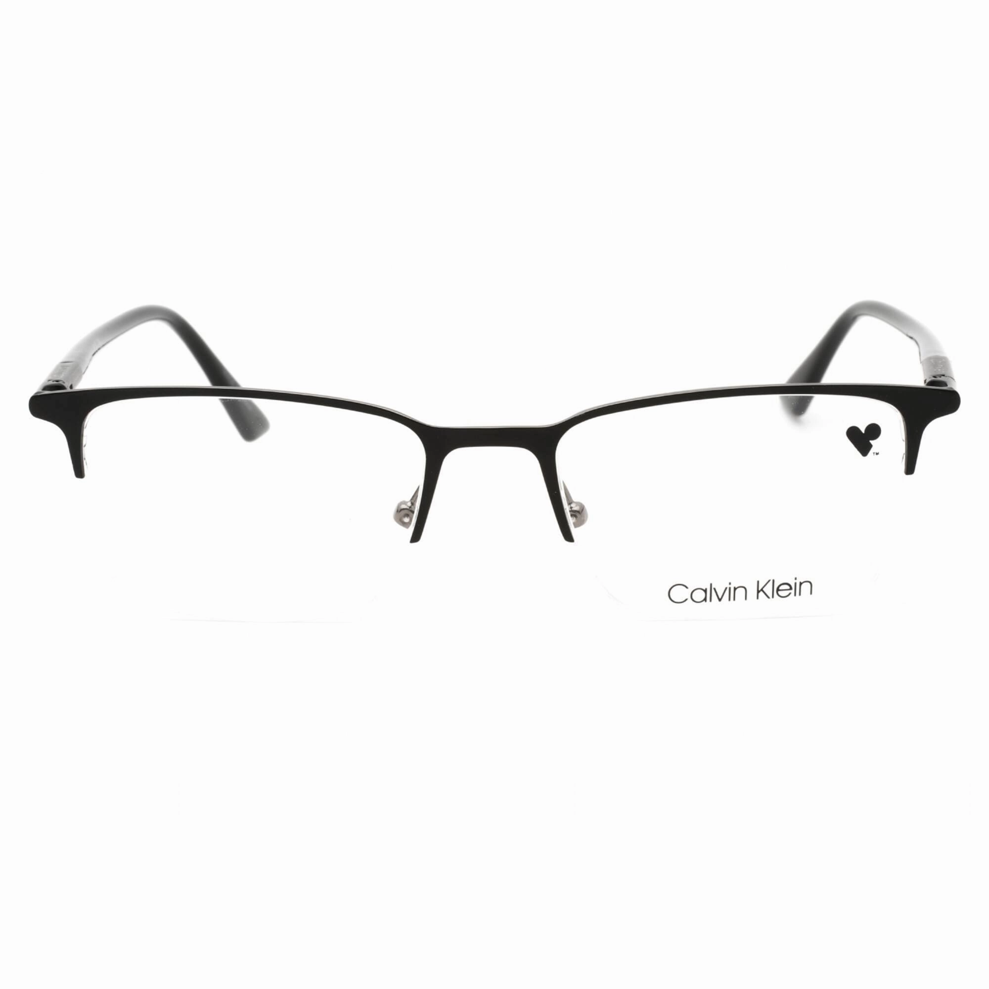Calvin Klein Men's Eyeglasses - Matte Black Half Rim Rectangular Frame | CK22118 002