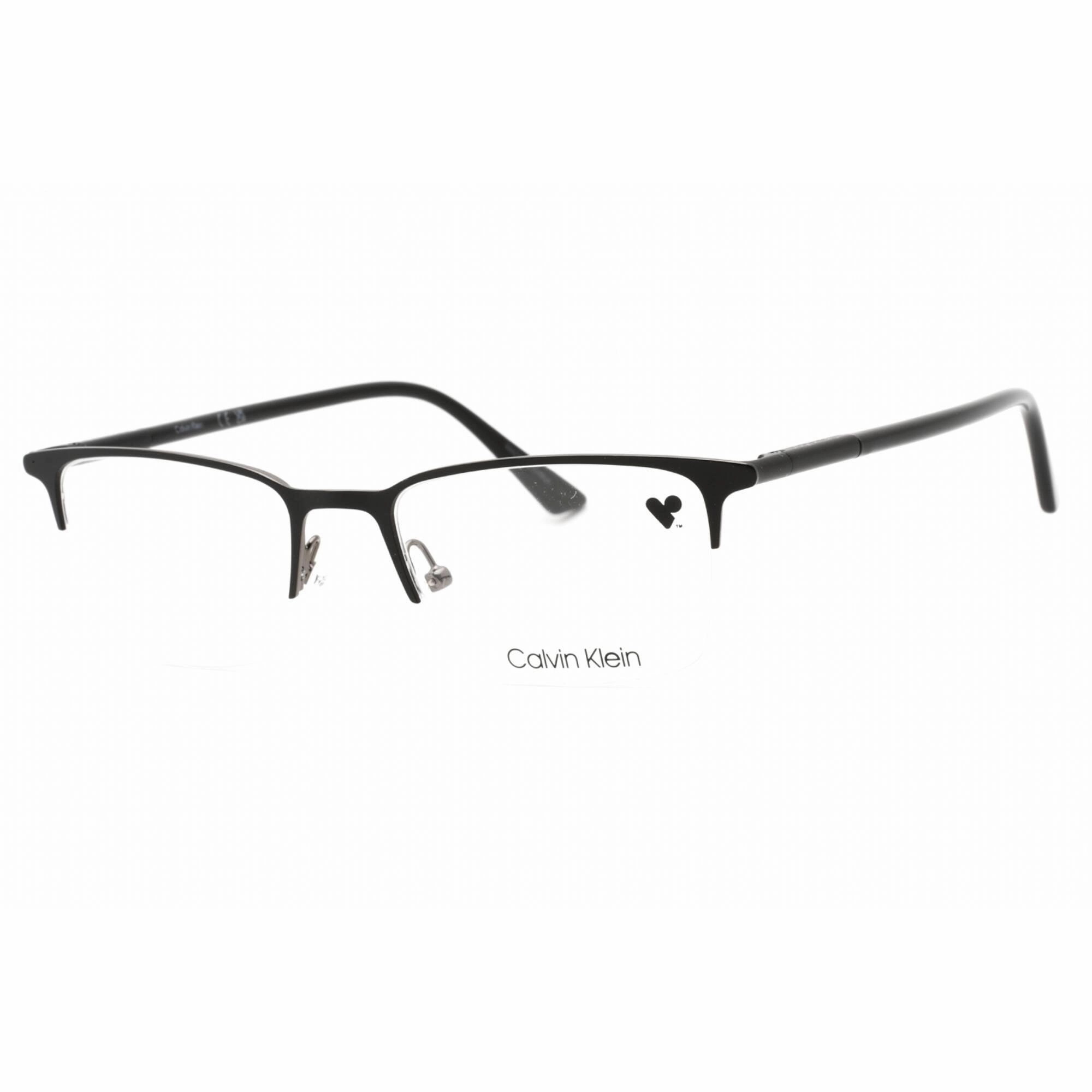 Calvin Klein Men's Eyeglasses - Matte Black Half Rim Rectangular Frame | CK22118 002