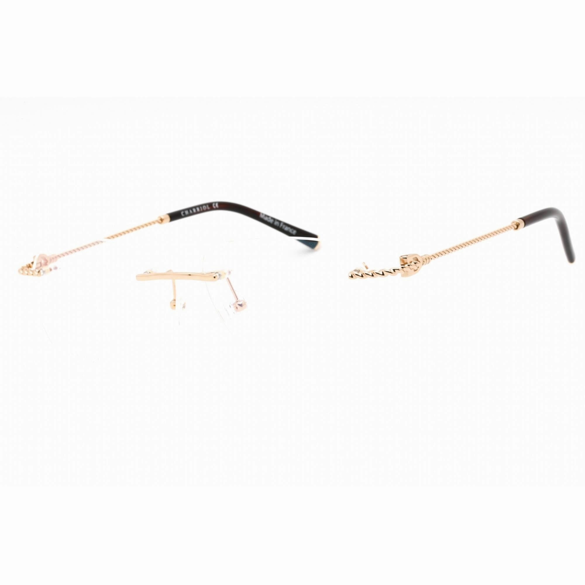 Charriol Men's Eyeglasses - Rimless Shiny Gold Round Titanium Frame | PC75099 C01