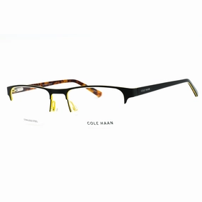 Cole Haan Men's Eyeglasses - Black Metal Half Rim Rectangular Shape Frame| CH4054 001