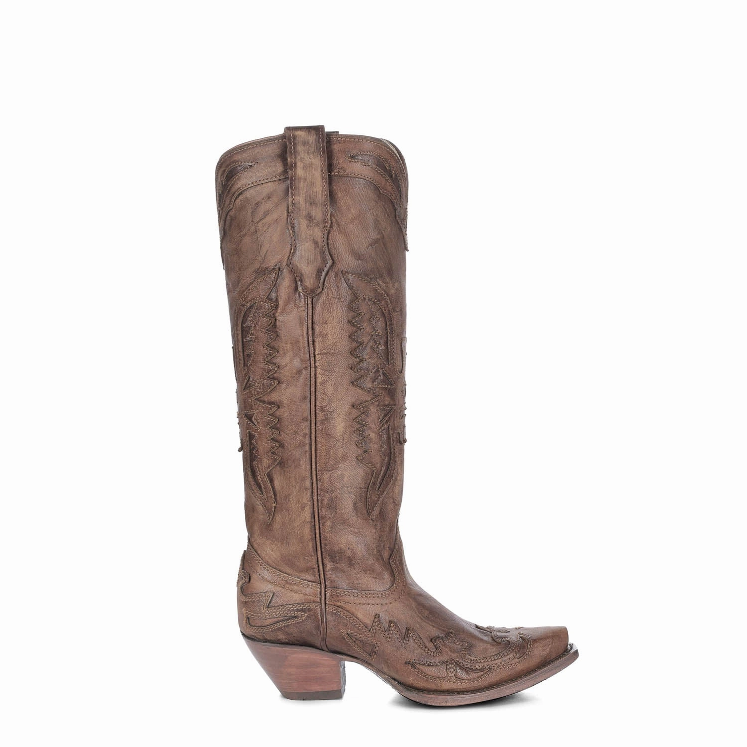 Corral Boots Womens Leather Tall Eagle Brown 15in Wingtip Cowgirl 11 M