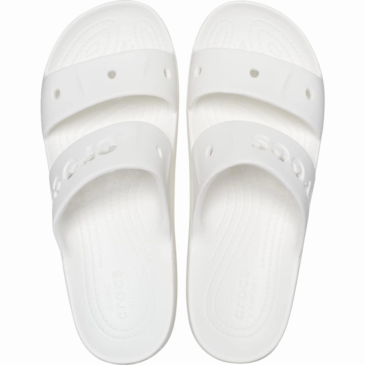 Crocs 208188-100-W8 Baya Platform Sandal White 1.2-Inch Elevated Slide