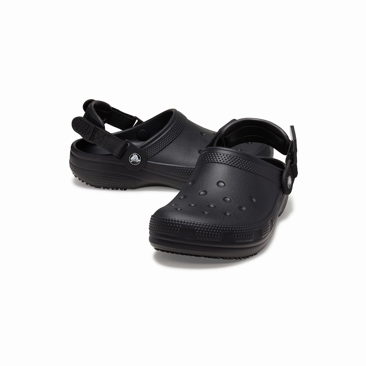 Crocs at Work 209952 Classic Slip Resistant Work Clog Adjustable Backstrap Waterproof Black 8 Women/6 Men