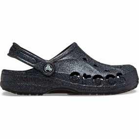 Crocs Baya Glitter Clog, Black, W11/M9