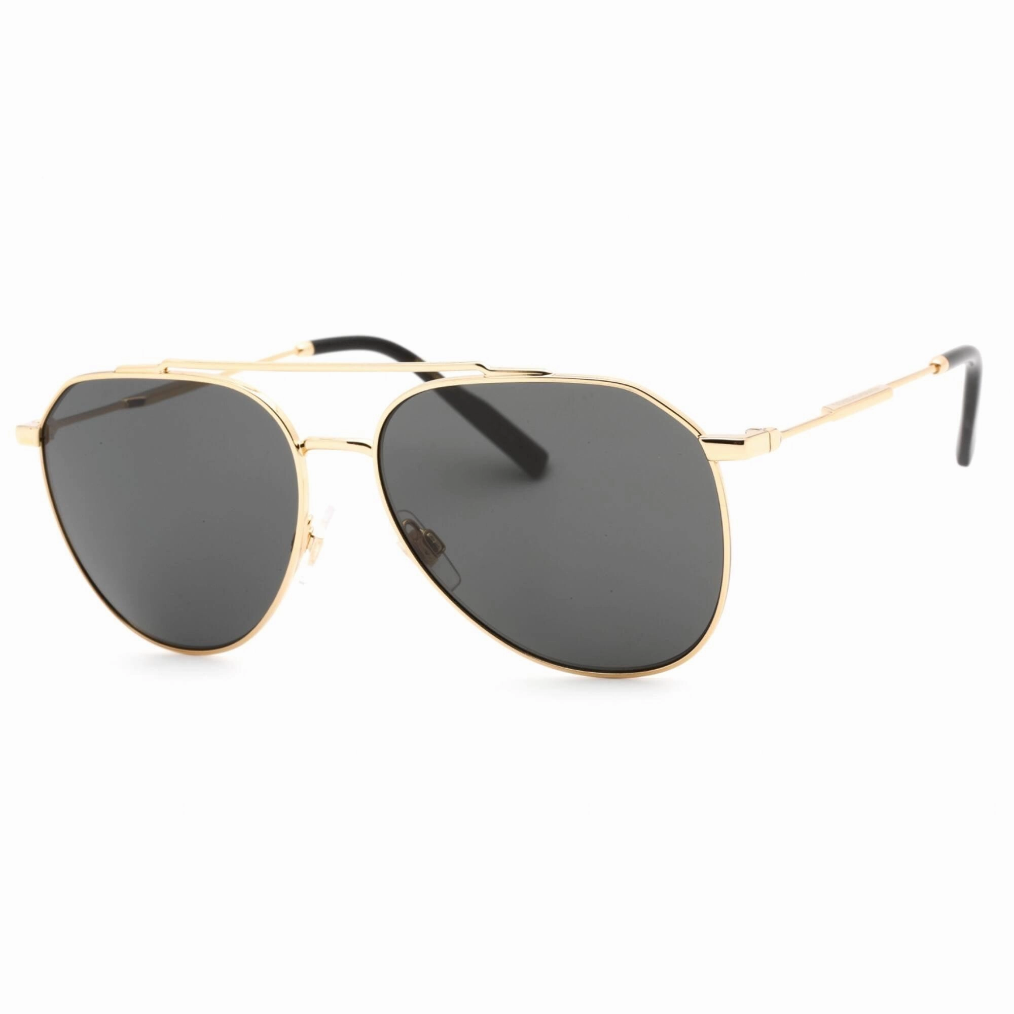Dolce & Gabbana Men's Sunglasses - Gold Aviator Shape Frame Grey Lens | 0DG2296 02/87