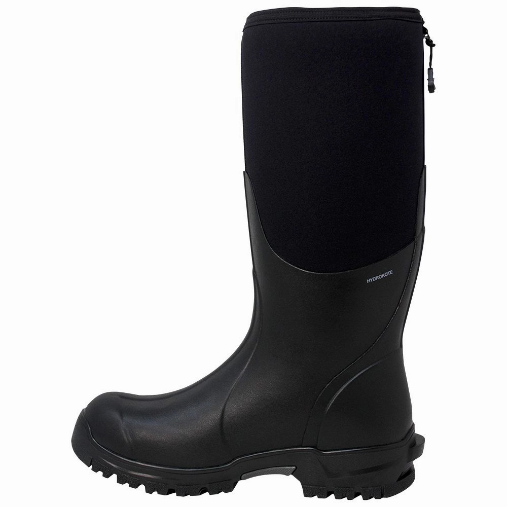 Dryshod MDC-MH-BK-010 Mudcat Rugged Knee High Work Boot for Men - Waterproof, Lightweight, Black/Orange, Size 10