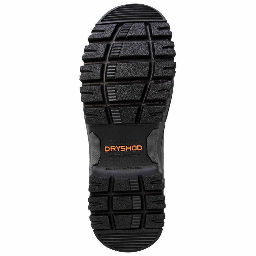 Dryshod MDC-MH-BK-010 Mudcat Rugged Knee High Work Boot for Men - Waterproof, Lightweight, Black/Orange, Size 10
