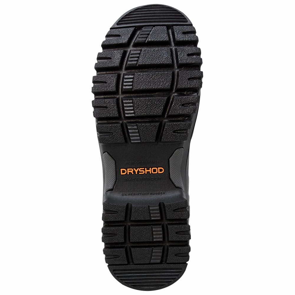 Dryshod MDC-MH Mudcat Light Waterproof Rubber Boots for Men - Size 8 - Black & Orange