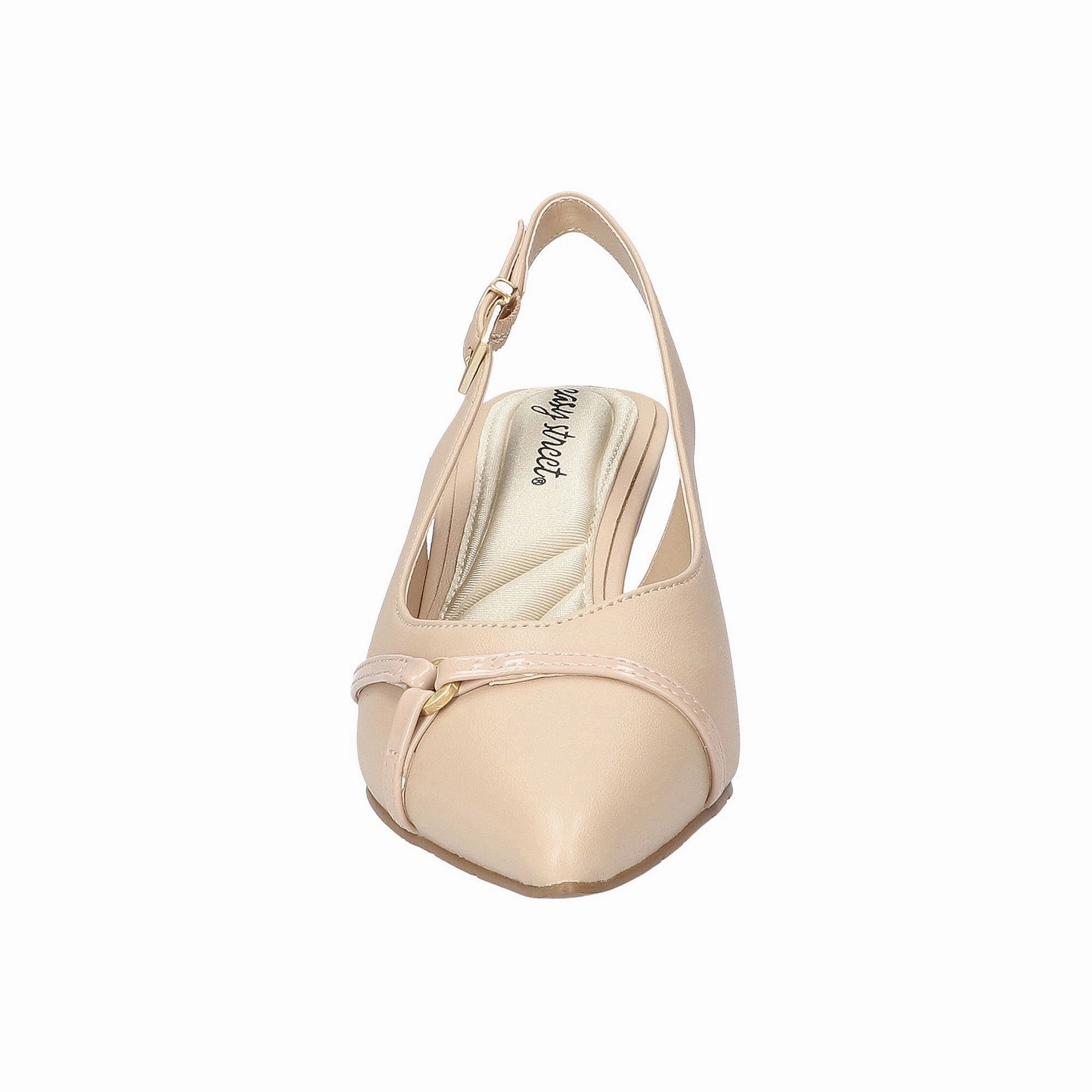 Easy Street Womens Feena Pointed Toe Kitten Heel Pumps - NUDE 7 1/2 MEDIUM