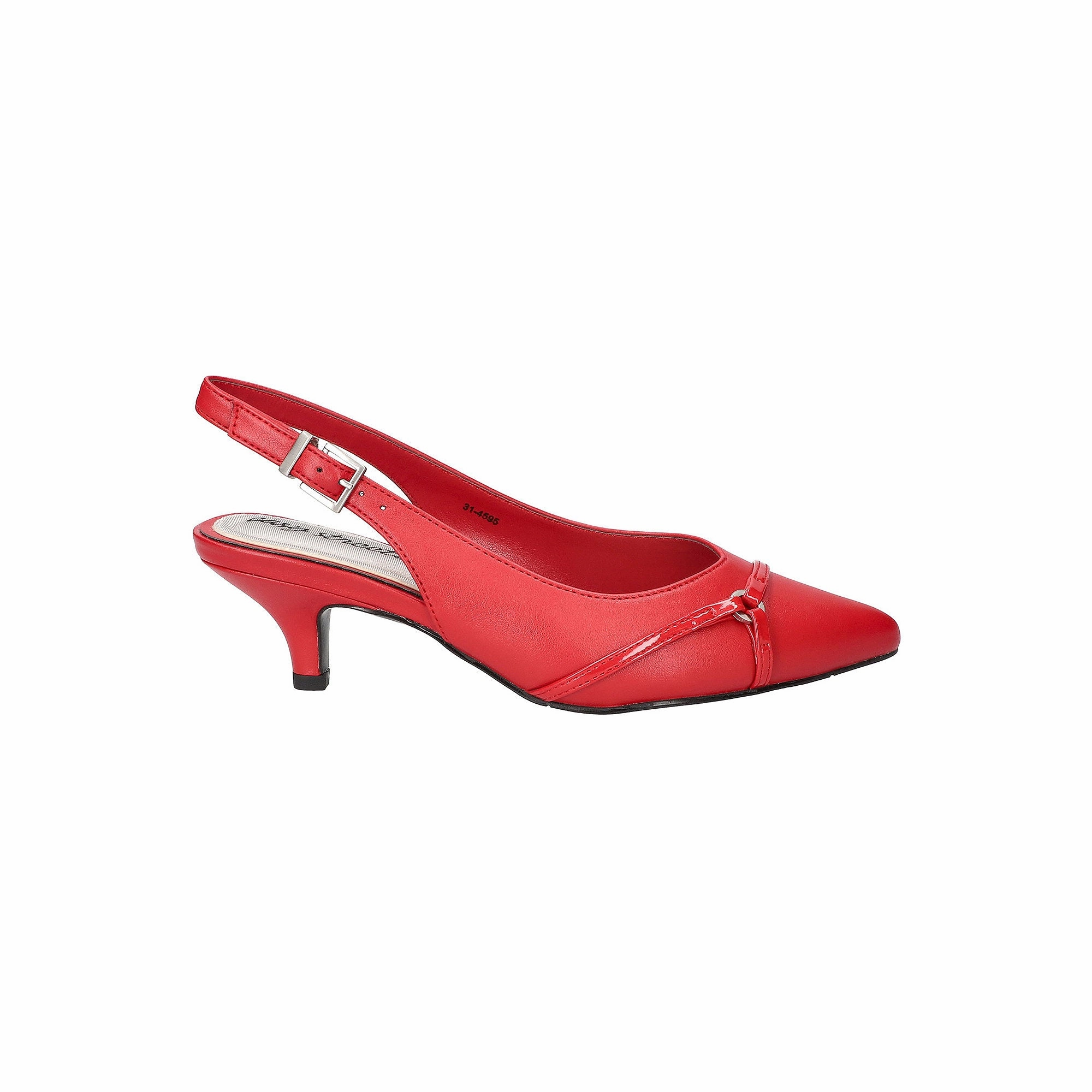 Easy Street Womens Feena Pointed Toe Kitten Heel Pumps - RED 8 1/2 WIDE