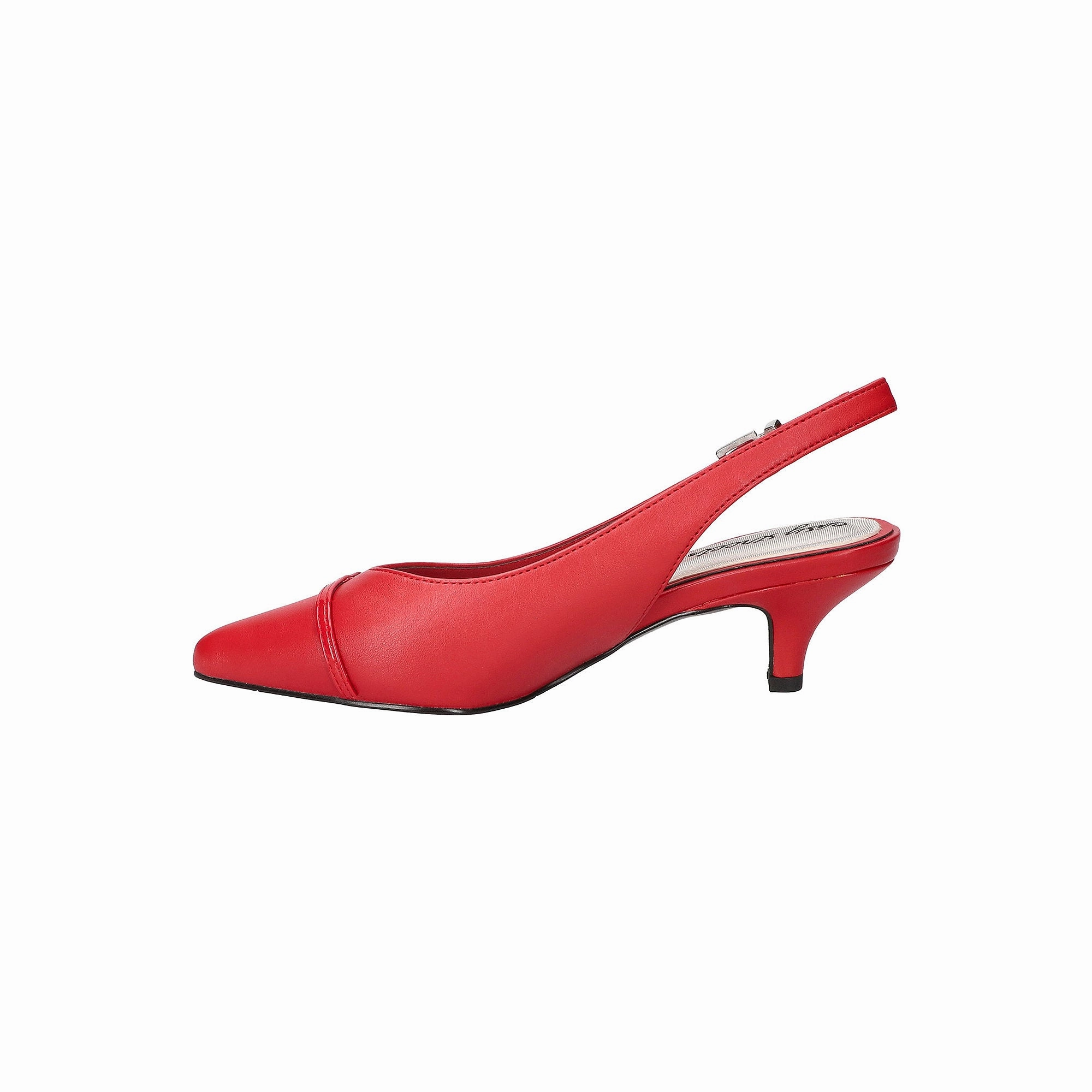Easy Street Womens Feena Pointed Toe Kitten Heel Pumps - RED 8 1/2 WIDE