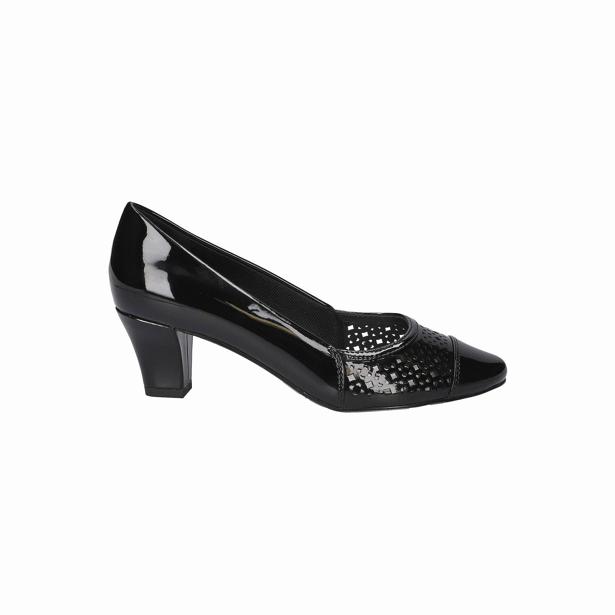 Easy Street Womens Neva Stiletto Heel Pumps - BLACK PATENT 10 MEDIUM
