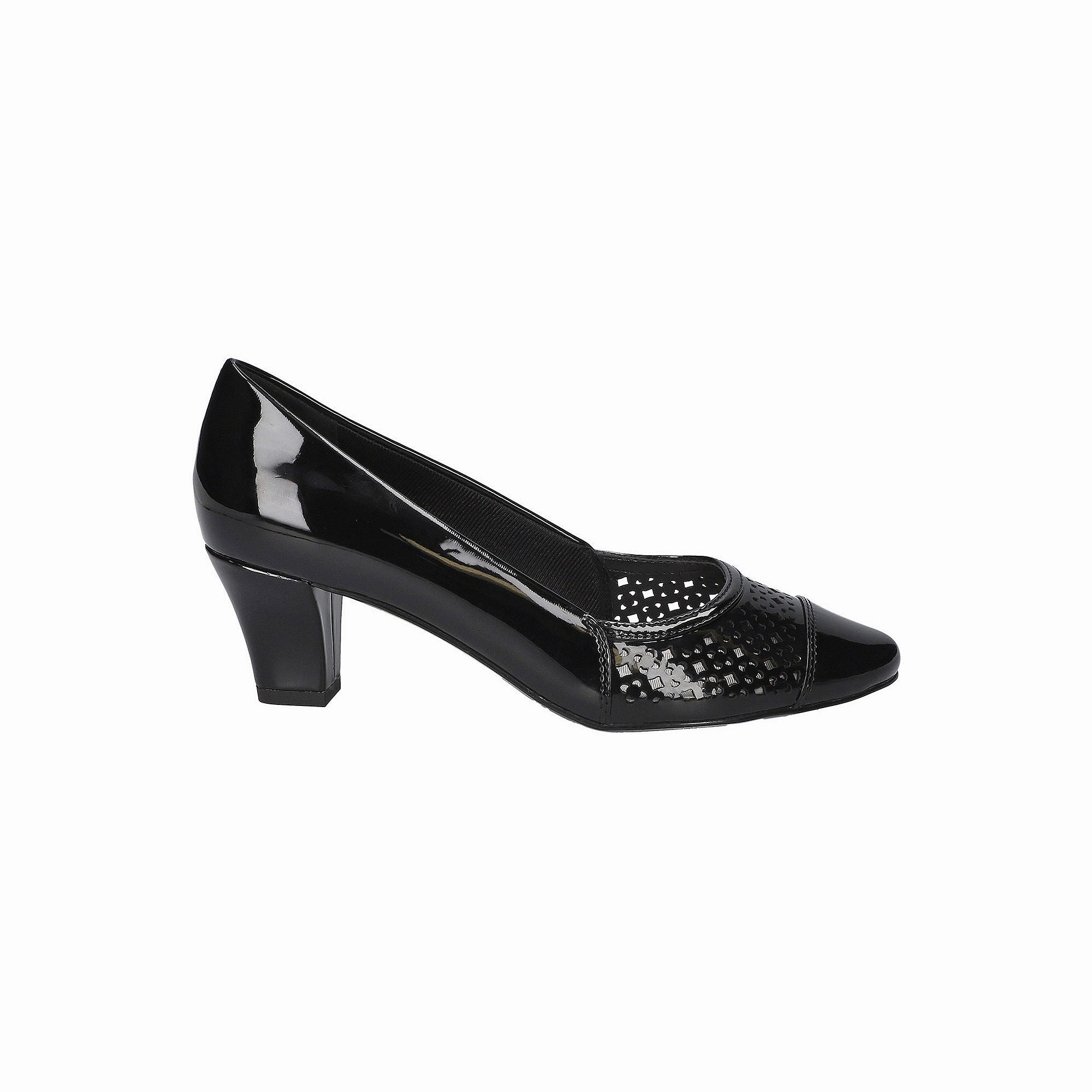 Easy Street Womens Neva Stiletto Heel Pumps - BLACK PATENT 7 MEDIUM