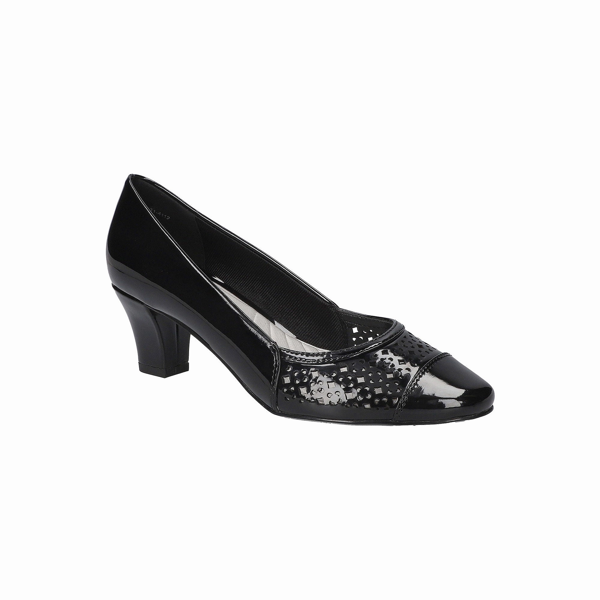 Easy Street Womens Neva Stiletto Heel Pumps - BLACK PATENT 7 MEDIUM
