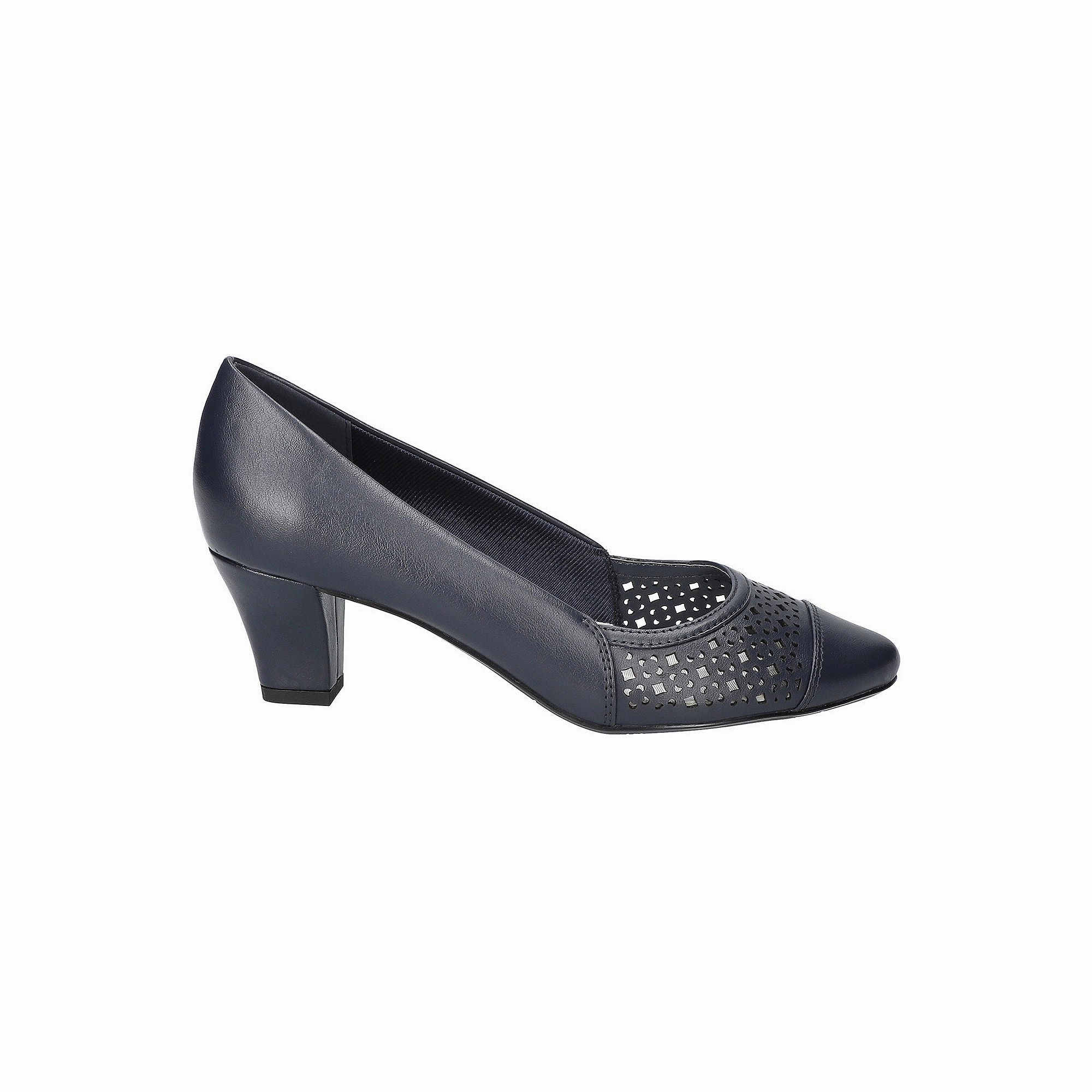 Easy Street Womens Neva Stiletto Heel Pumps - NAVY 8 WIDE