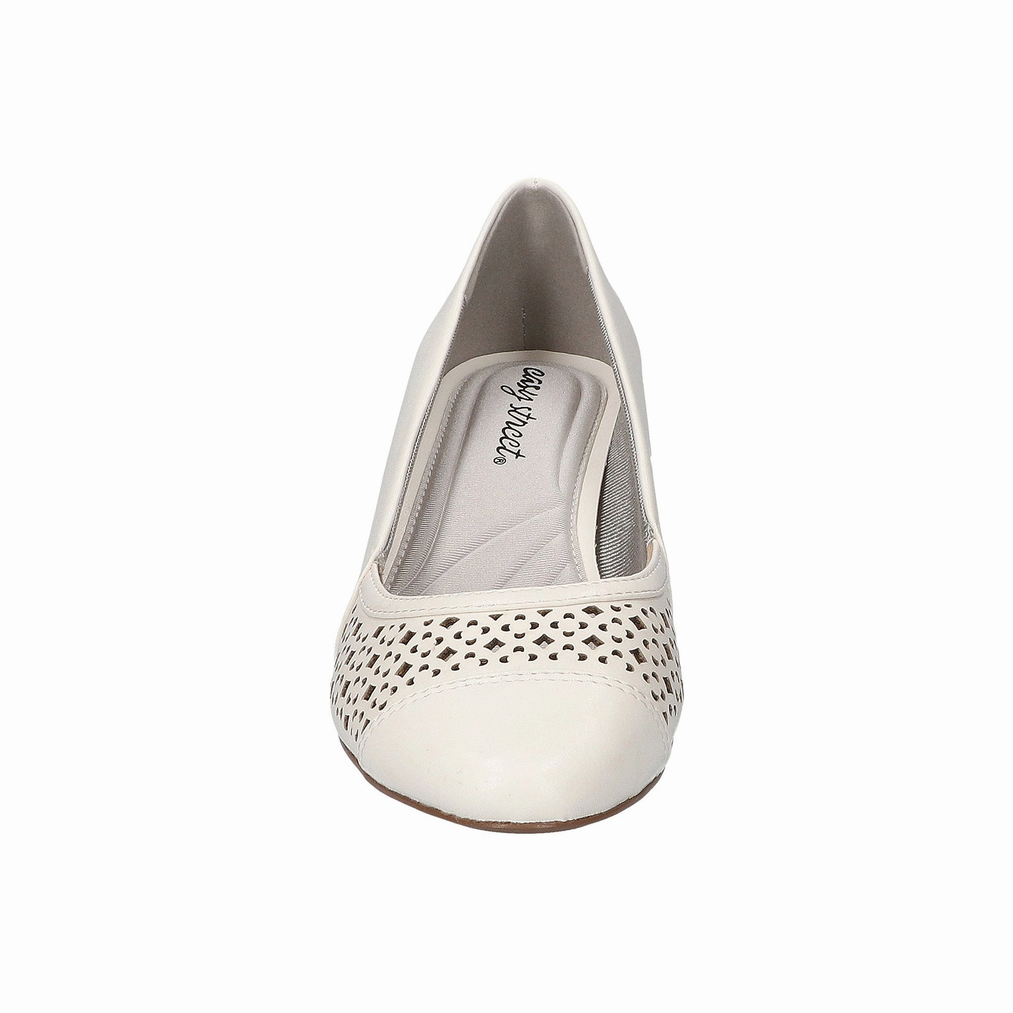 Easy Street Womens Neva Stiletto Heel Pumps - WHITE 9 WIDE