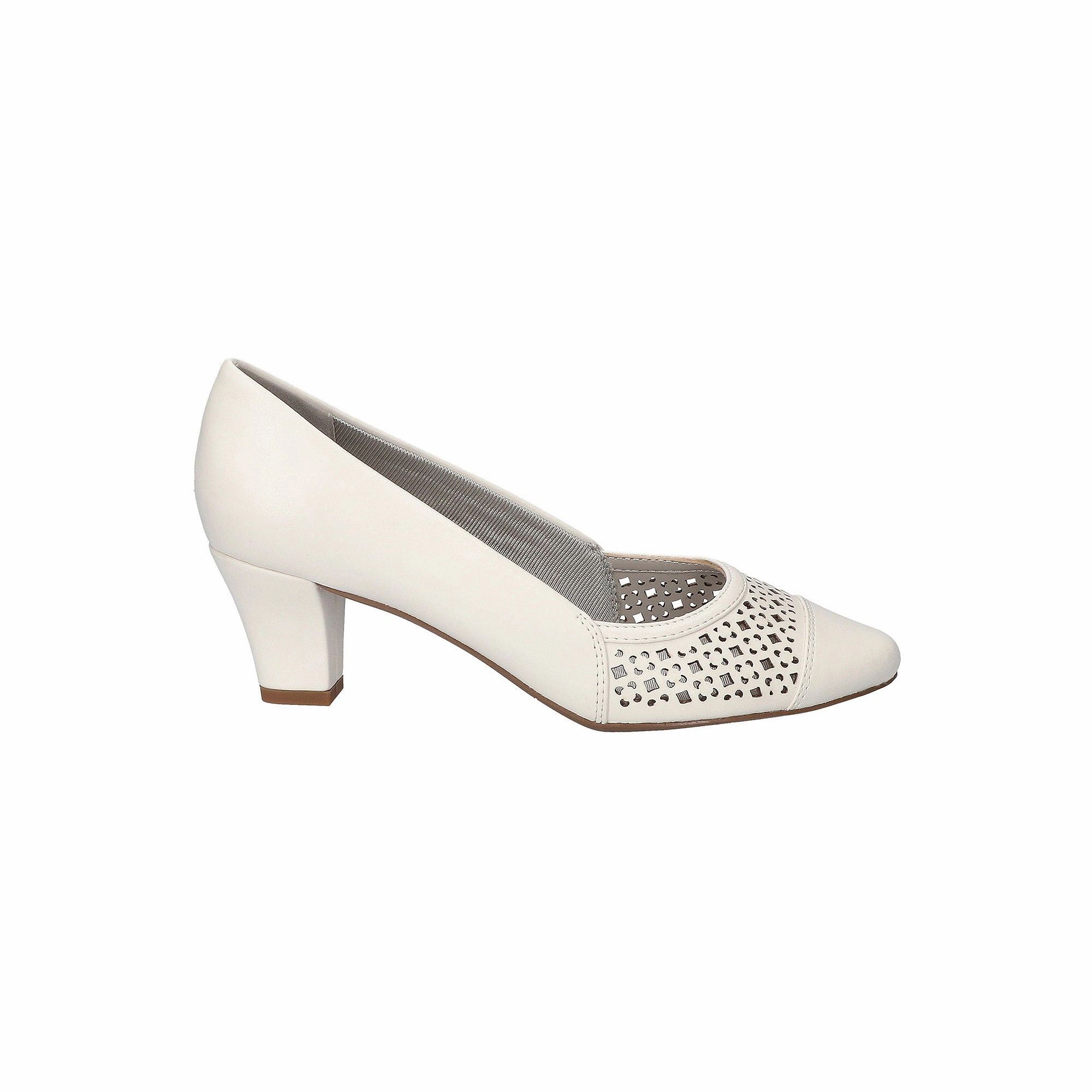 Easy Street Womens Neva Stiletto Heel Pumps - WHITE 9 WIDE