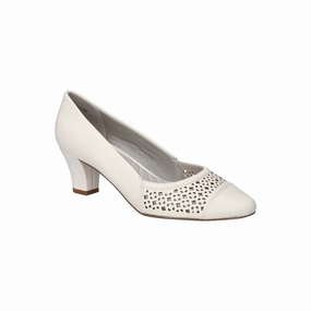 Easy Street Womens Neva Stiletto Heel Pumps - WHITE 9 WIDE