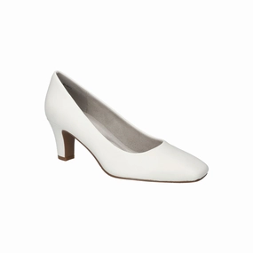 Easy Street Womens Poet Stiletto Heel Pumps - WHITE 8 1/2 WIDE