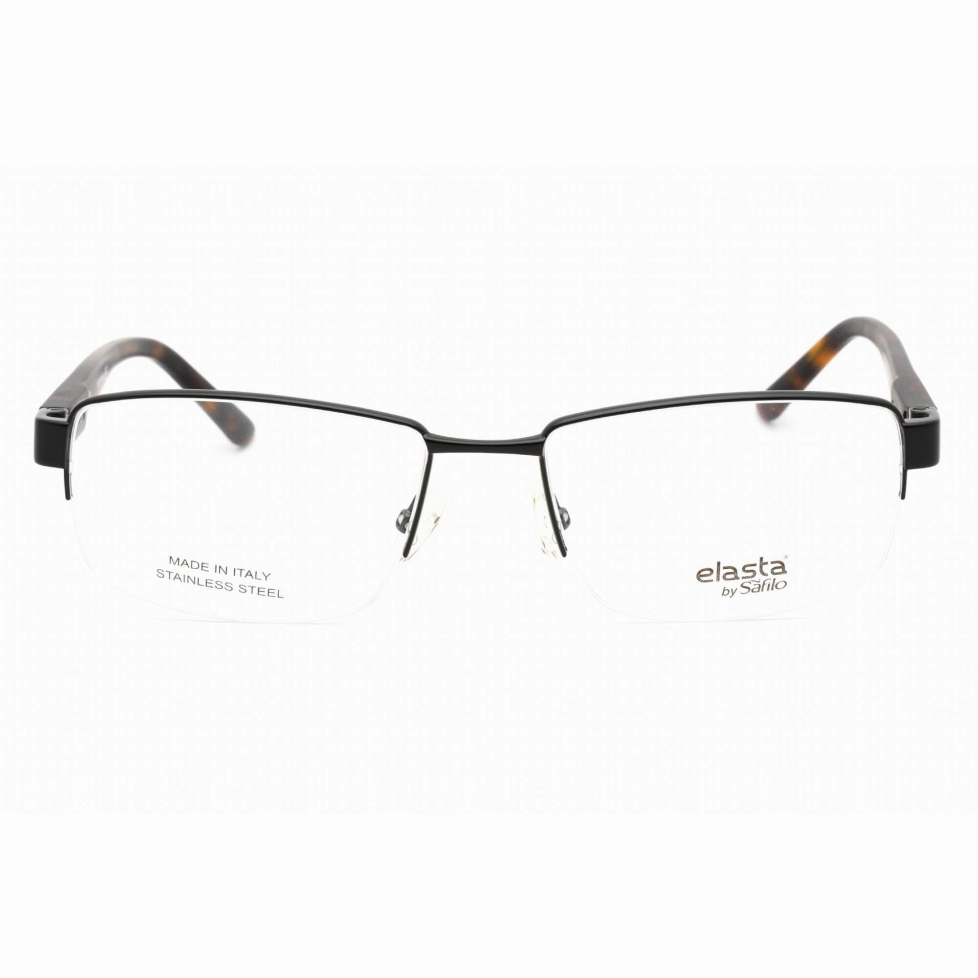 Elasta Men's Eyeglasses - Matte Black Half Rim Rectangular Frame | E 3122 0003 00