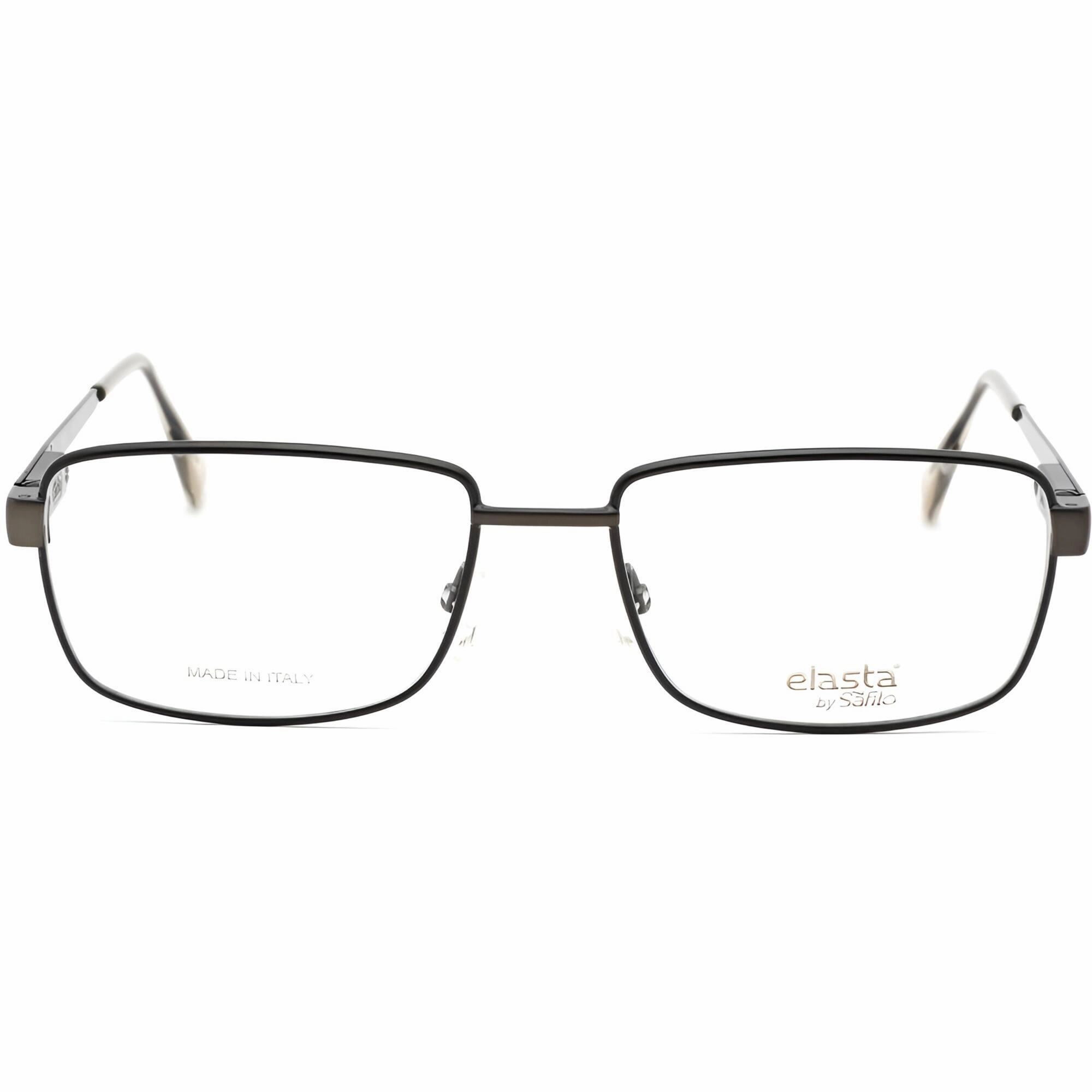 Elasta Men's Eyeglasses - Matte Gray Metal Full Rim Rectangular Frame | 3102/N 0RIW 00
