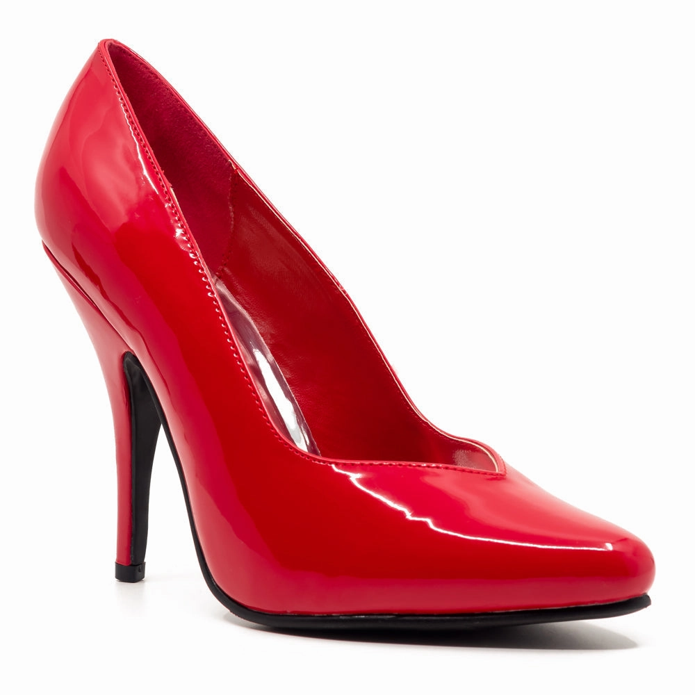 Ellie Shoes 5" Heel Patent Pump - Red
