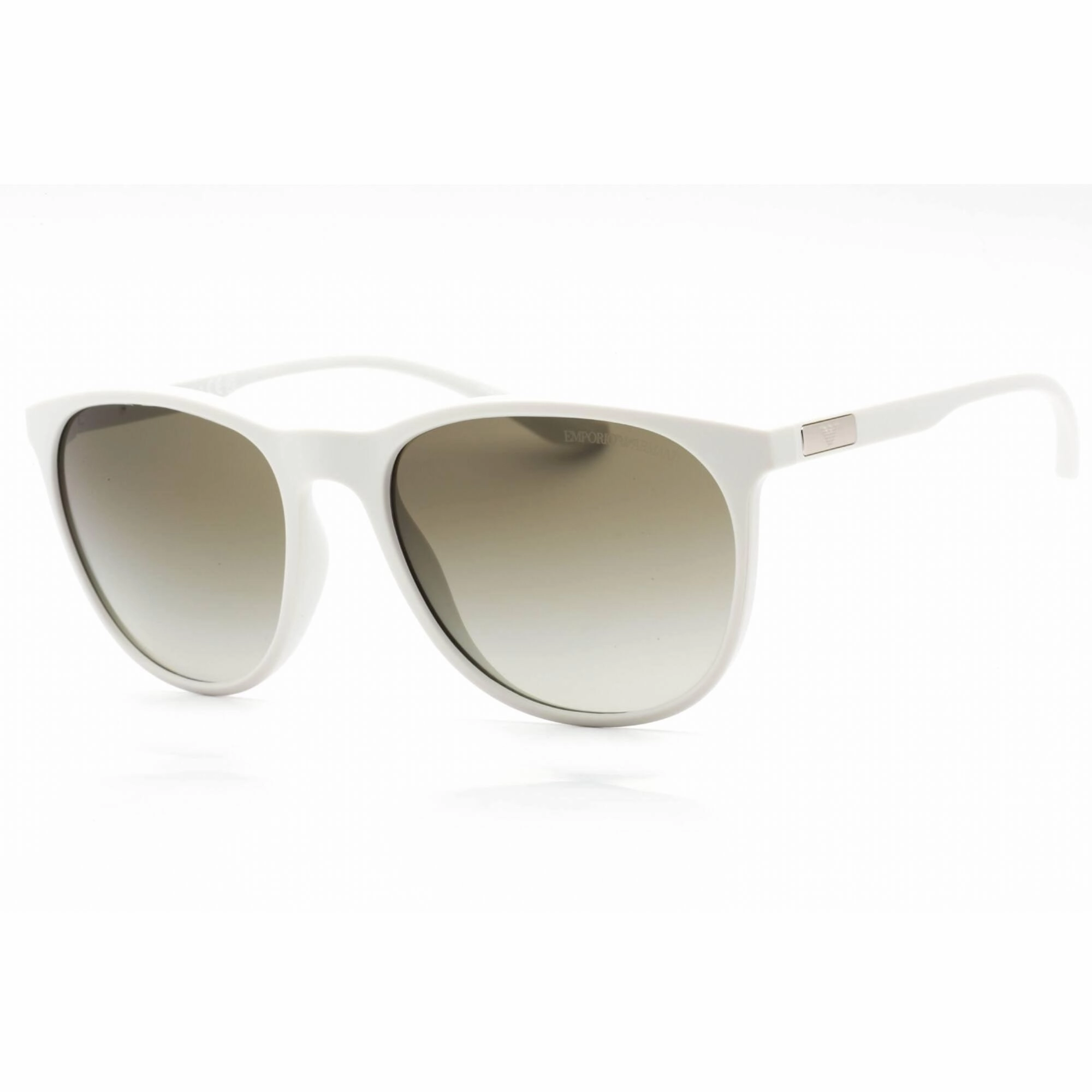 Emporio Armani Men's Sunglasses - Matte White Full Rim Round Frame | 0EA4210 53448E