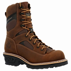 Georgia Boot GB00616 LTX Logger Waterproof Work Boots for Men, Size: 9M, Brown