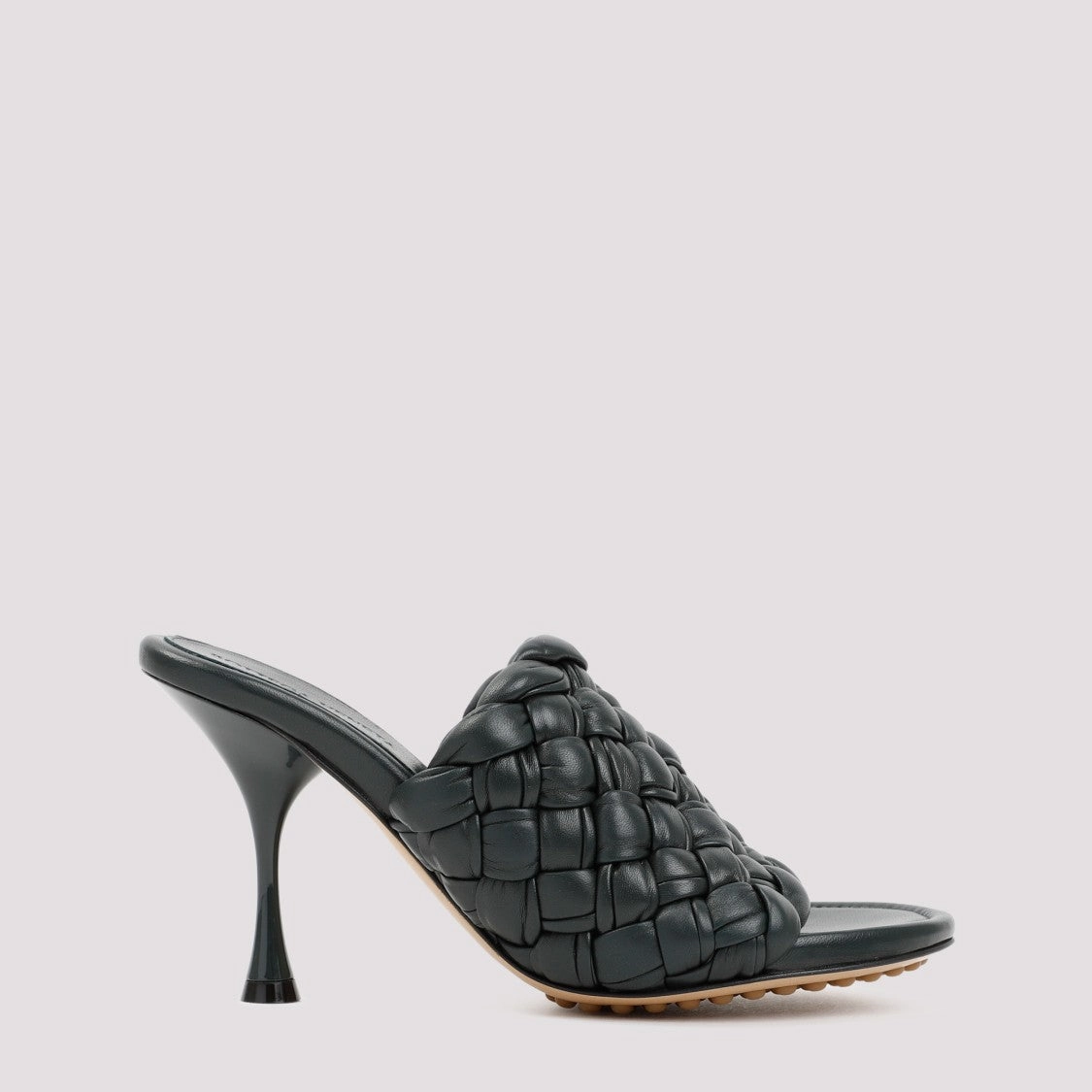 Green Leather Dot Sandals