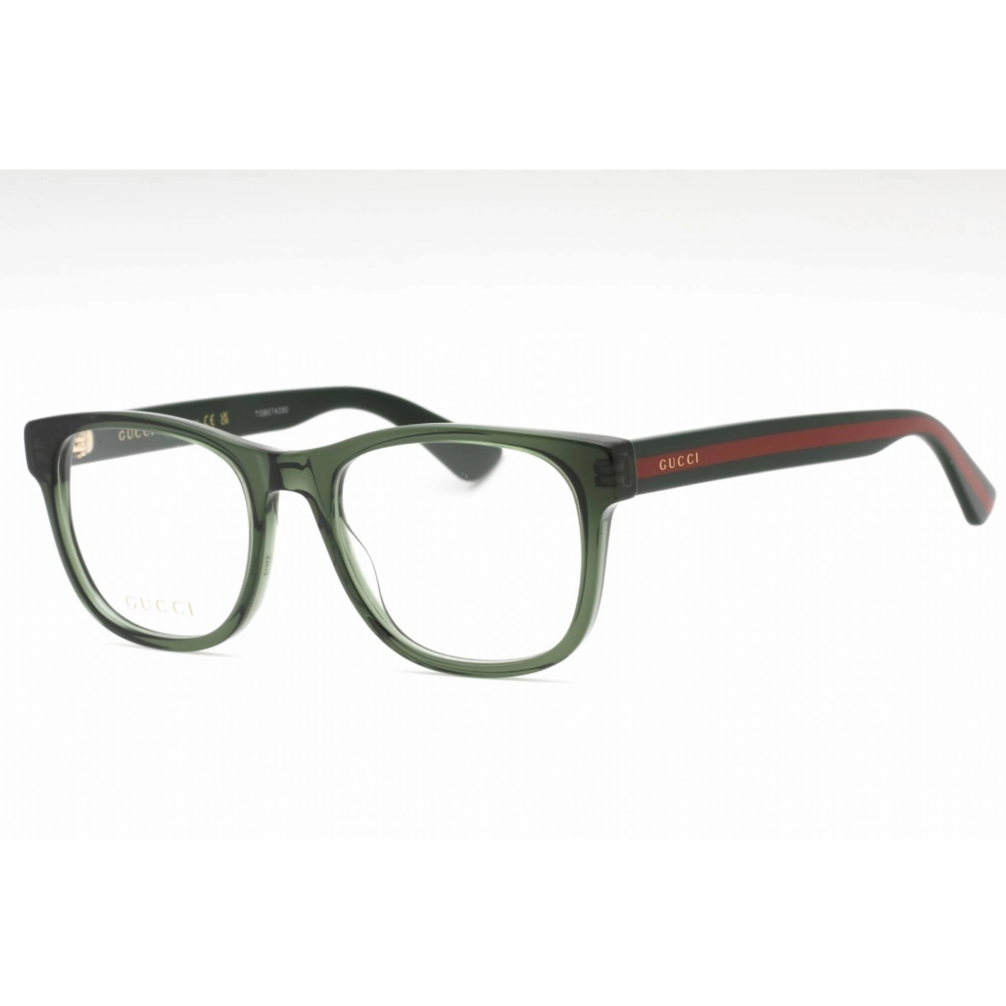 Gucci Men's Eyeglasses - Green Acetate Full Rim Frame Clear Demo Lens | GG0004ON 011