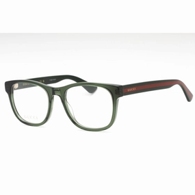 Gucci Men's Eyeglasses - Green Acetate Full Rim Frame Clear Demo Lens | GG0004ON 011