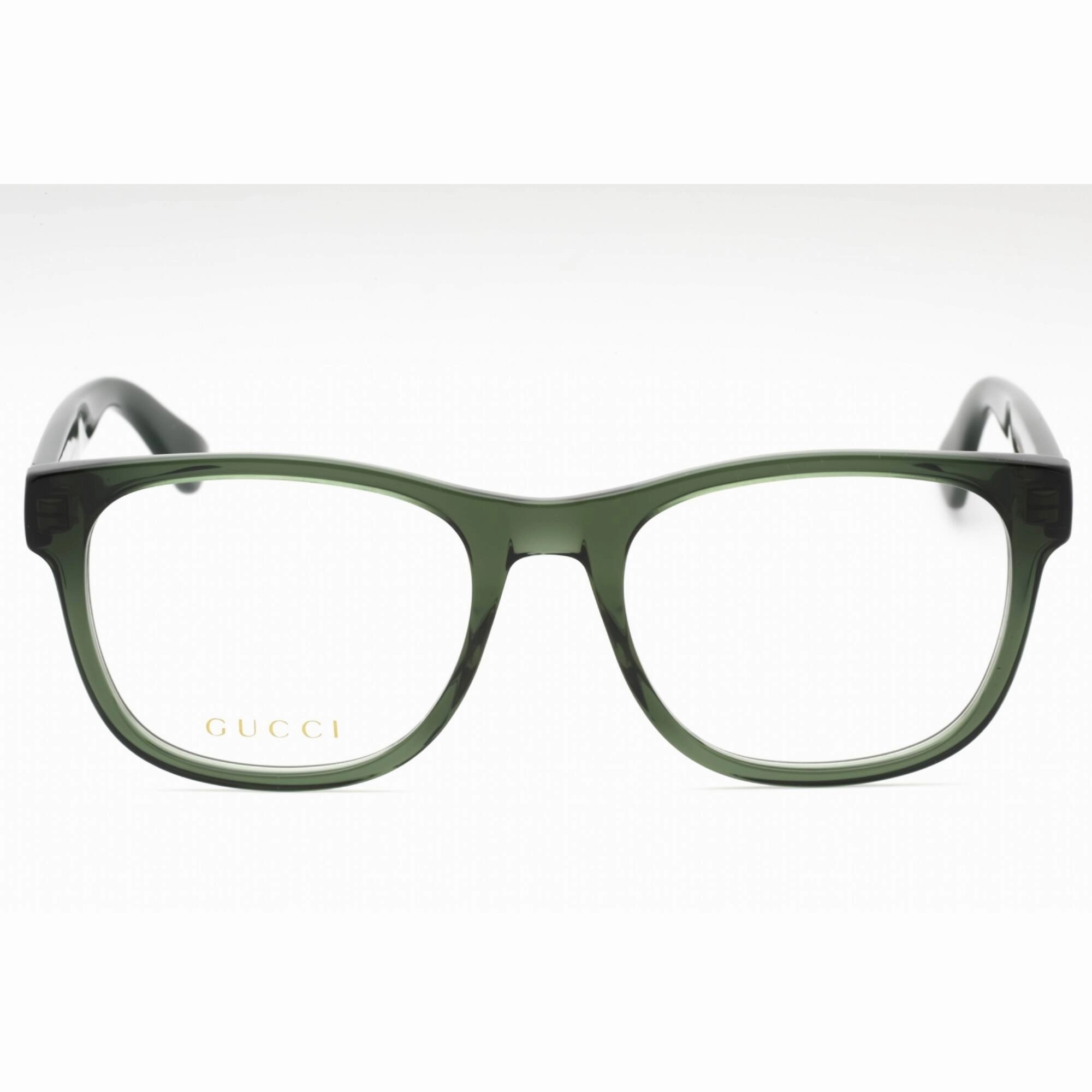 Gucci Men's Eyeglasses - Green Acetate Full Rim Frame Clear Demo Lens | GG0004ON 011