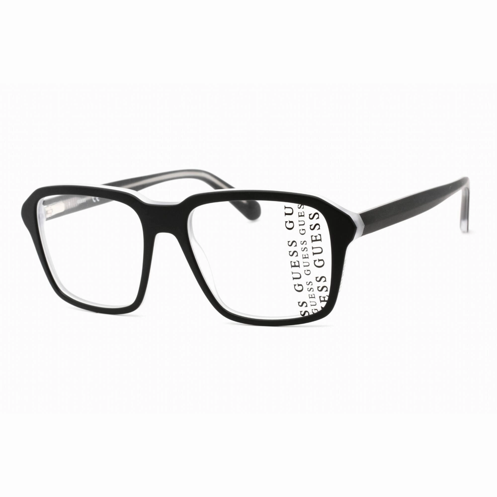 Guess Men's Eyeglasses - Full Rim Square Shape Matte Black Plastic Frame | GU50073 002