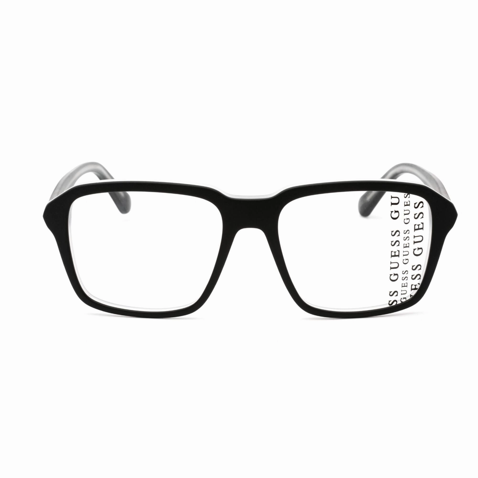Guess Men's Eyeglasses - Full Rim Square Shape Matte Black Plastic Frame | GU50073 002