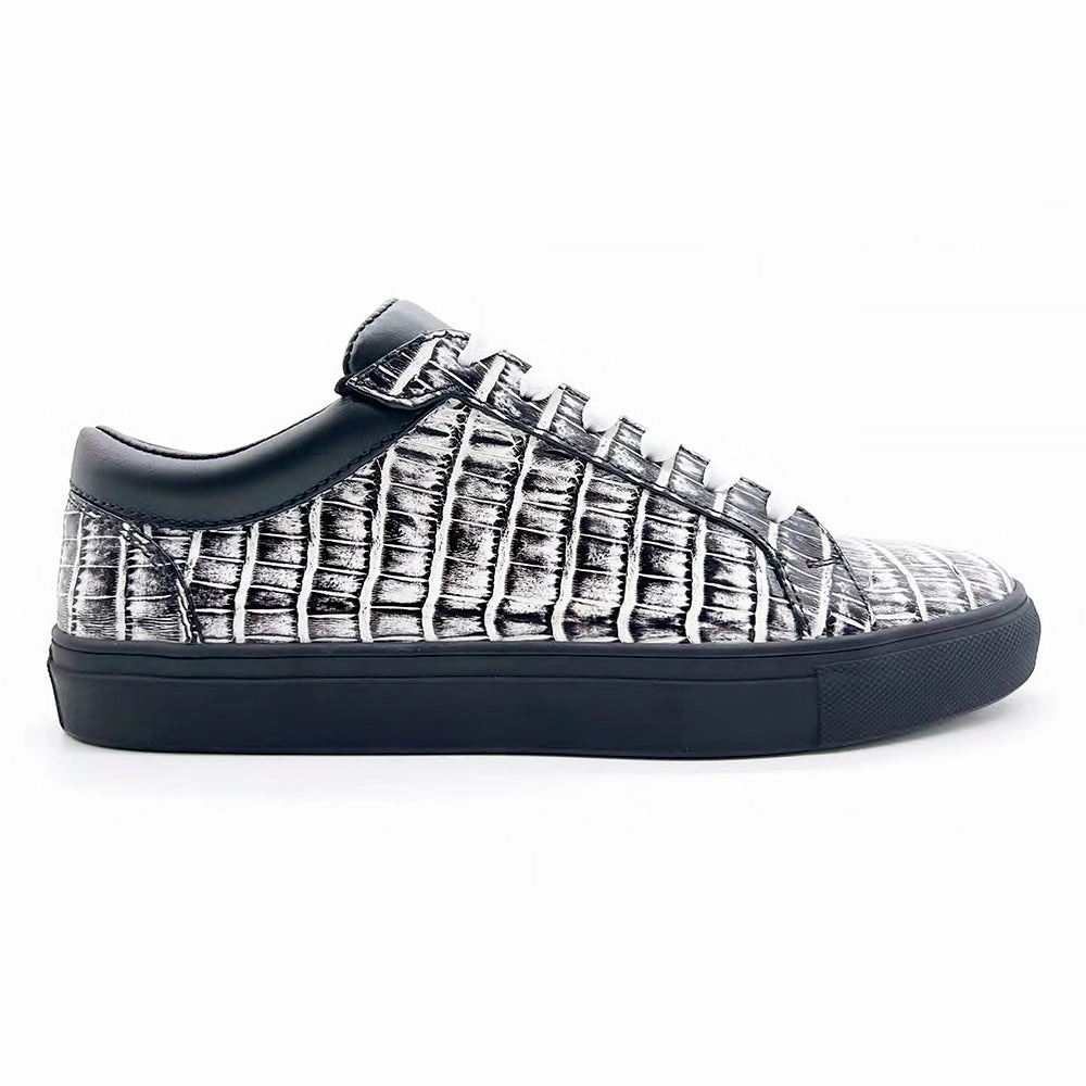 Hand-Painted Caiman Sneakers