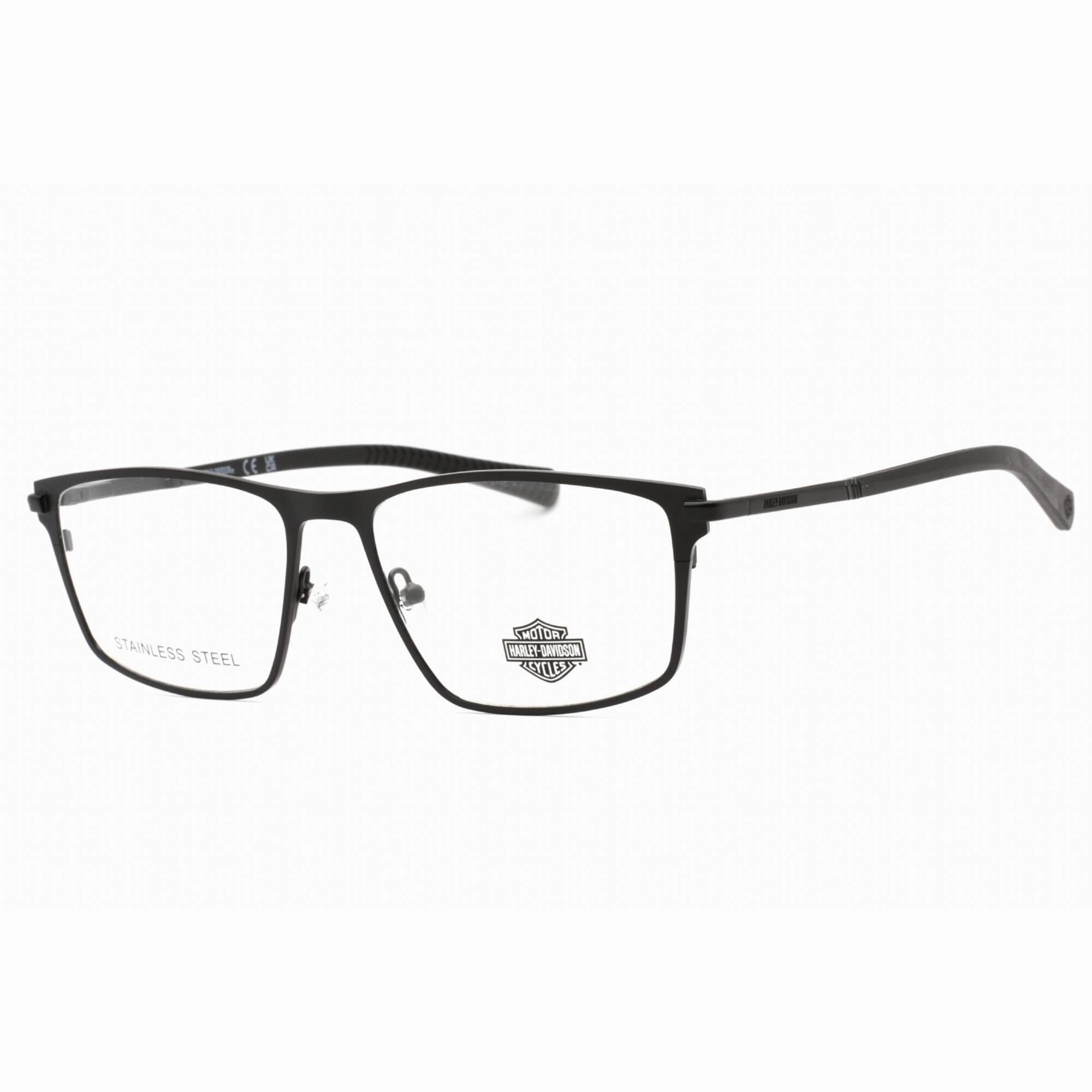 Harley Davidson Men's Eyeglasses - Matte Black Metal Rectangular Frame | HD0978 002